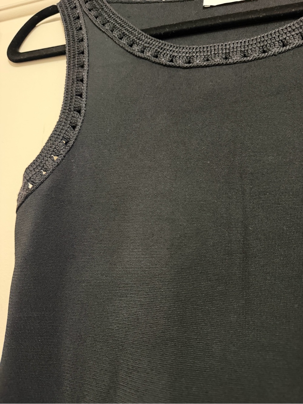 Sandro Black Sleeveless Crochet-Trim Mini Dress - Picture 9 of 9